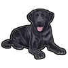 E&S - Black Lab Laying - Vinyl Sti - Kornapet.com