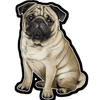 E&S - Pug - Vinyl Sticker - Kornapet.com