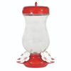 Top Fill Hummingbird Glass Feeder – 24 oz clear glass with red flower