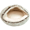 Goo - eez - Hooded Plush Bed Light Grey - Kornapet.com