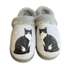 E&S - Slippers, Black & White Cat - Kornapet.com