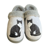 E&S - Slippers, Black & White Cat - Kornapet.com